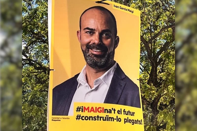 Cartell electoral d'Ivan Garcia Maigí, candidat d'ERC a Roquetes: 